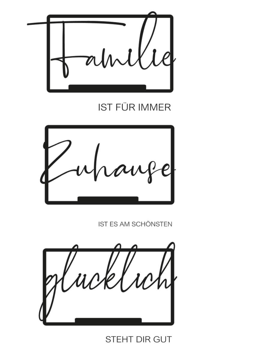 Klötzchendatei Familie, Zuhause, glücklich