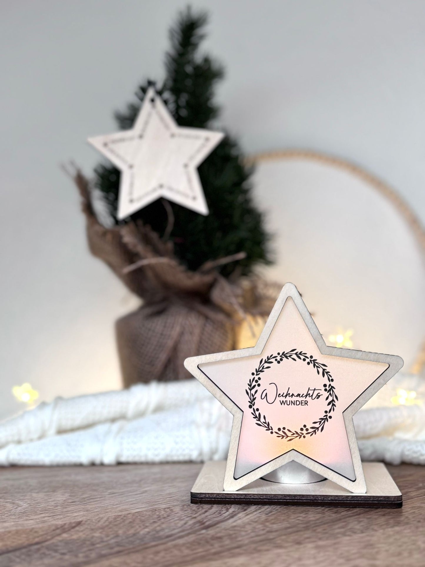 Teelichthalter Stern stehend 2 in 1