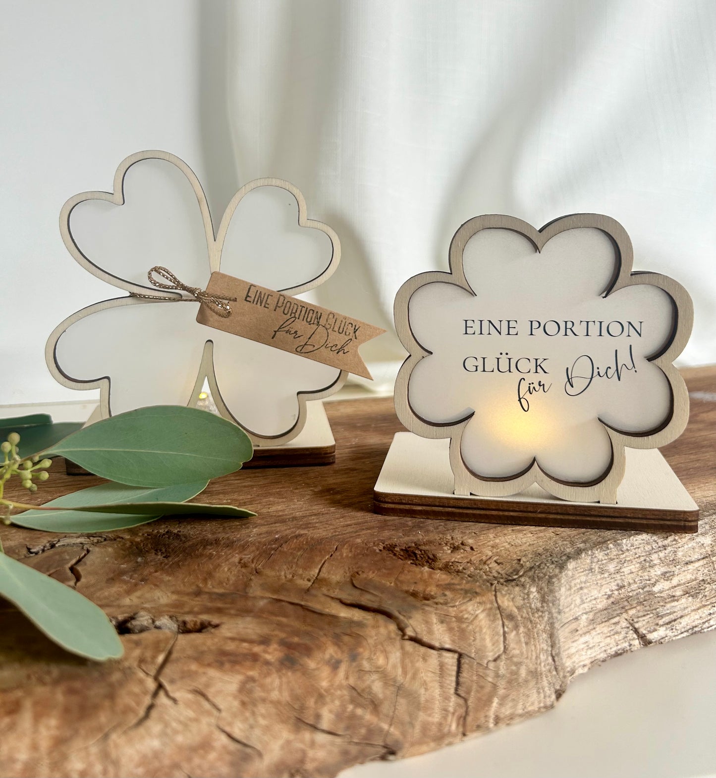 Teelichthalter Kleeblatt stehend