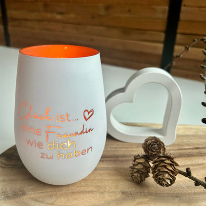 Windlichtglas "Glück ist... eine Freundin"