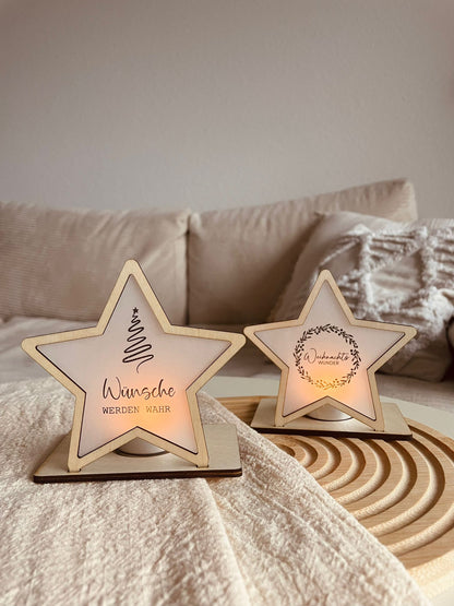 Teelichthalter Stern stehend 2 in 1