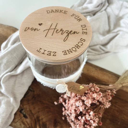 Vorratsglas "von Herzen DANKE FÜR DIE SCHÖNE ZEIT"