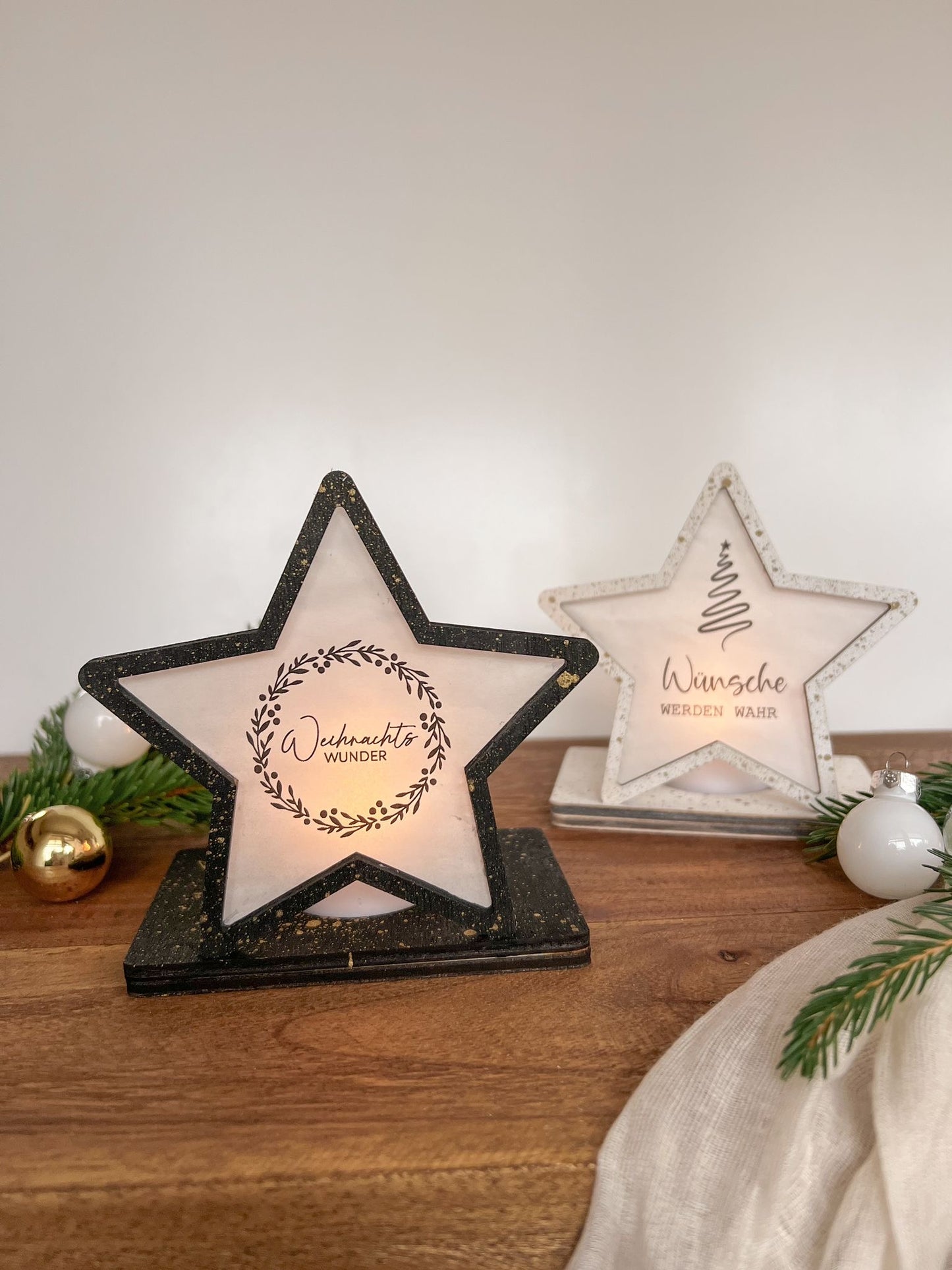 Teelichthalter Stern stehend 2 in 1