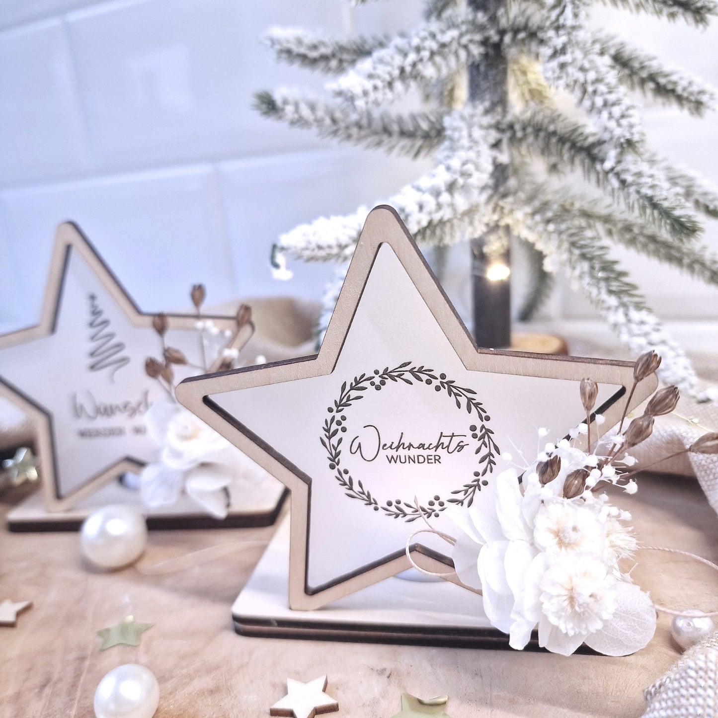 Teelichthalter Stern stehend 2 in 1