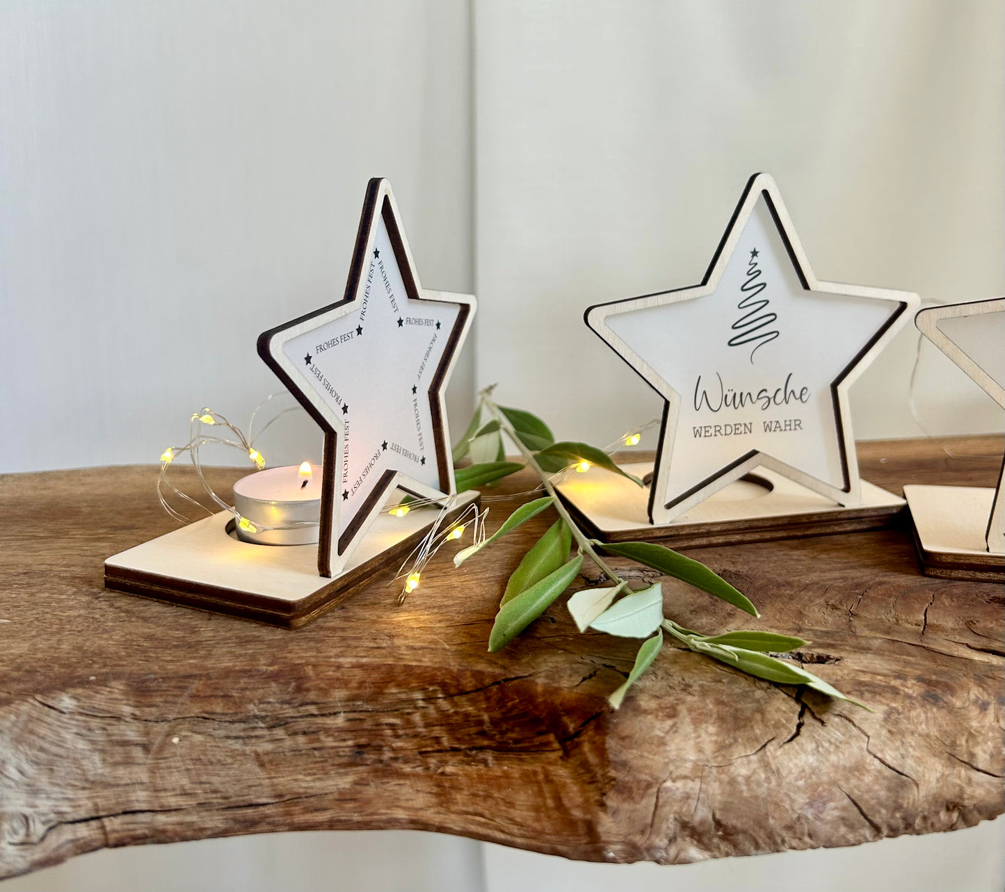 Teelichthalter Stern stehend 2 in 1