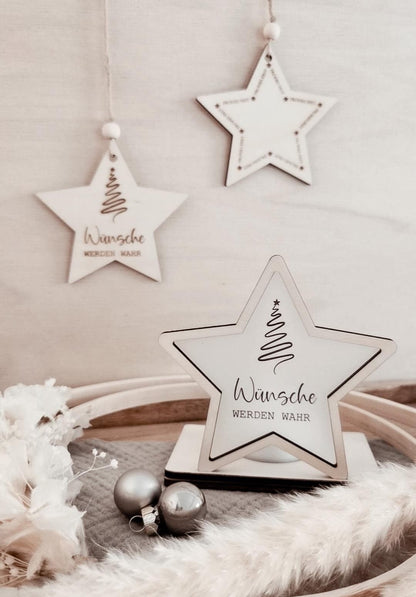 Teelichthalter Stern stehend 2 in 1