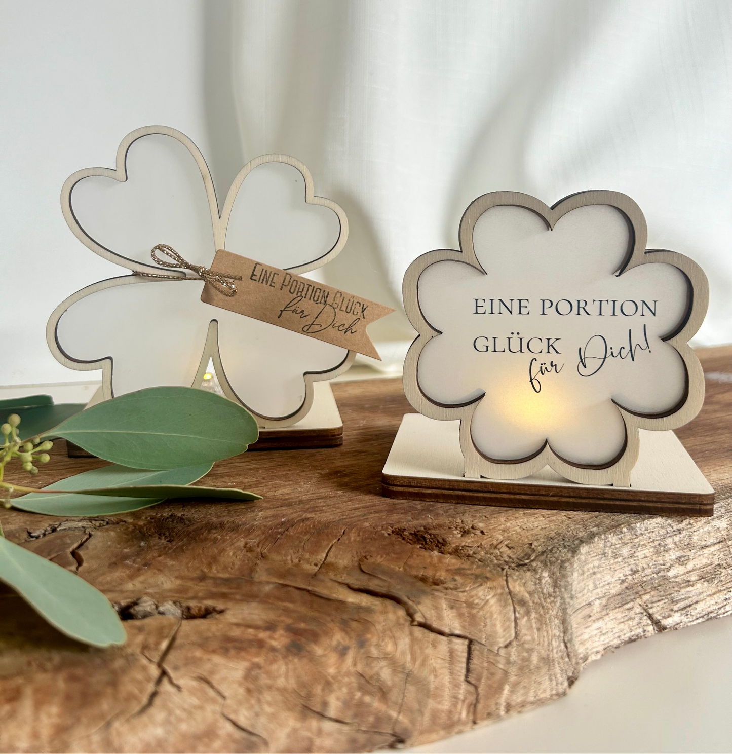 Teelichthalter Kleeblatt stehend