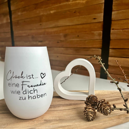 Windlichtglas "Glück ist... eine Freundin"
