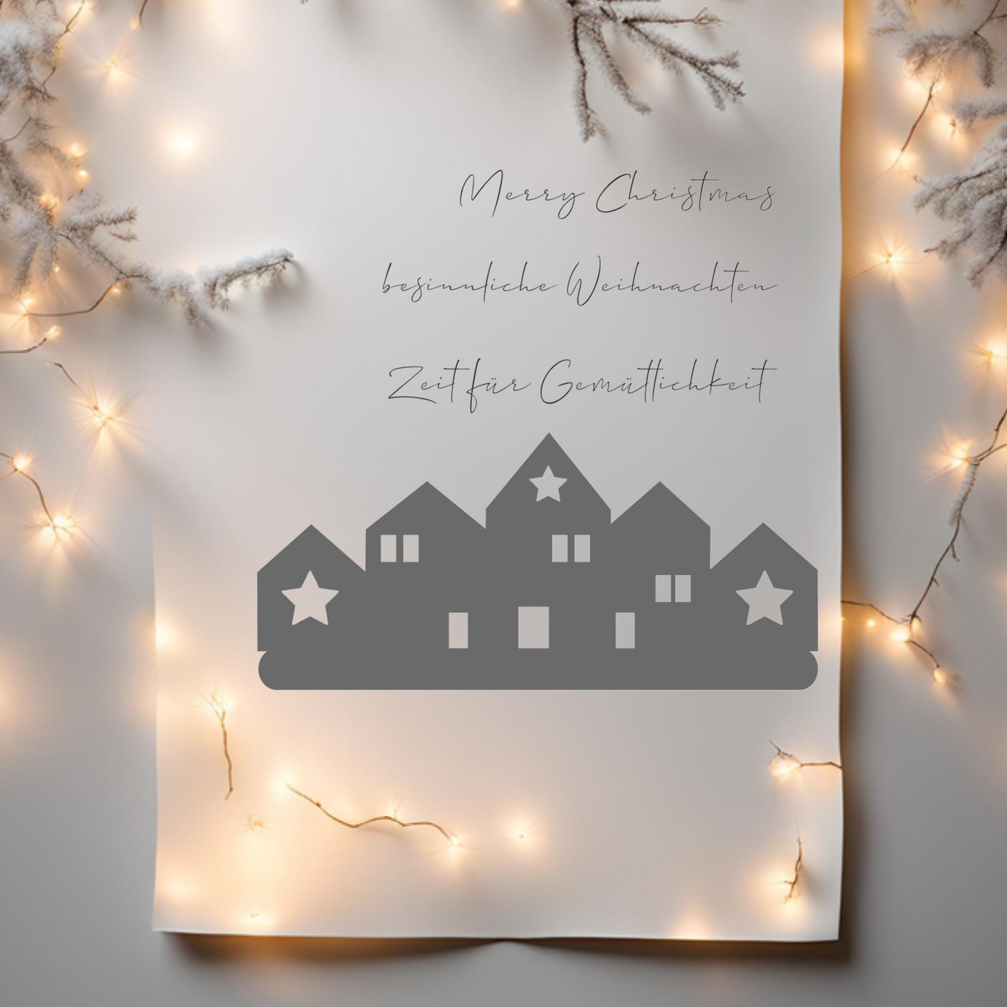 Laserdatei Klötzchen Häuser Weihnachten