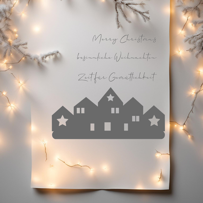 Laserdatei Klötzchen Häuser Weihnachten