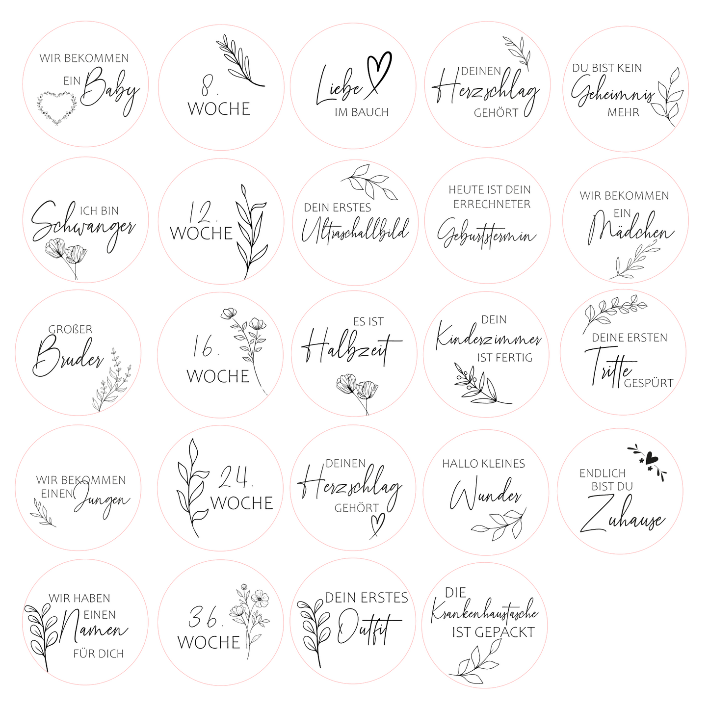 Meilensteine Schwangerschaft 24er Set